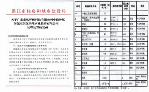 污泥外運處理處置復函